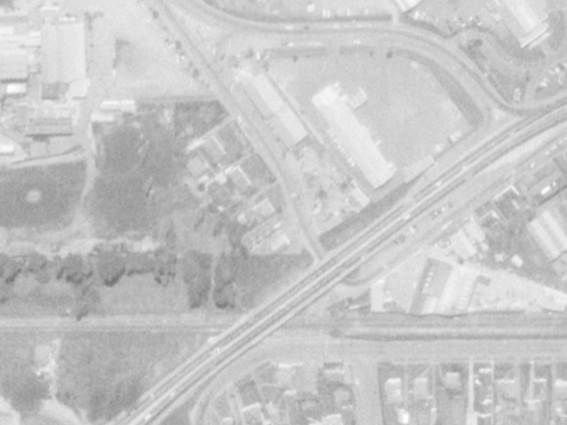 3-5 Racecourse Road from the air, 1975-1979