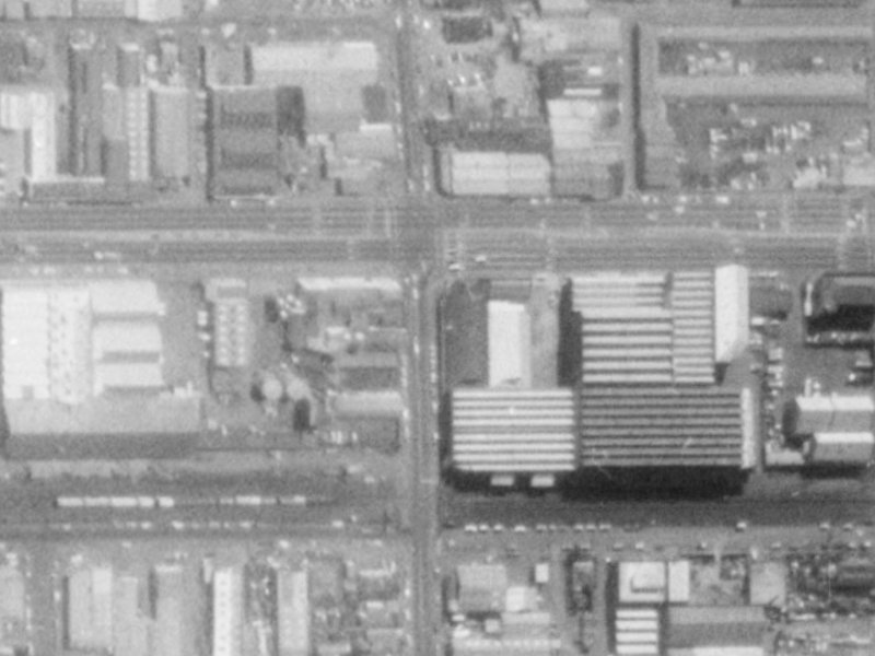 154 Moorhouse Avenue from the air, 1975-1979