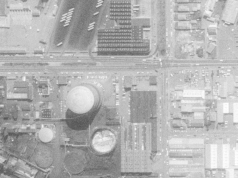 492C Moorhouse Avenue from the air, 1975-1979