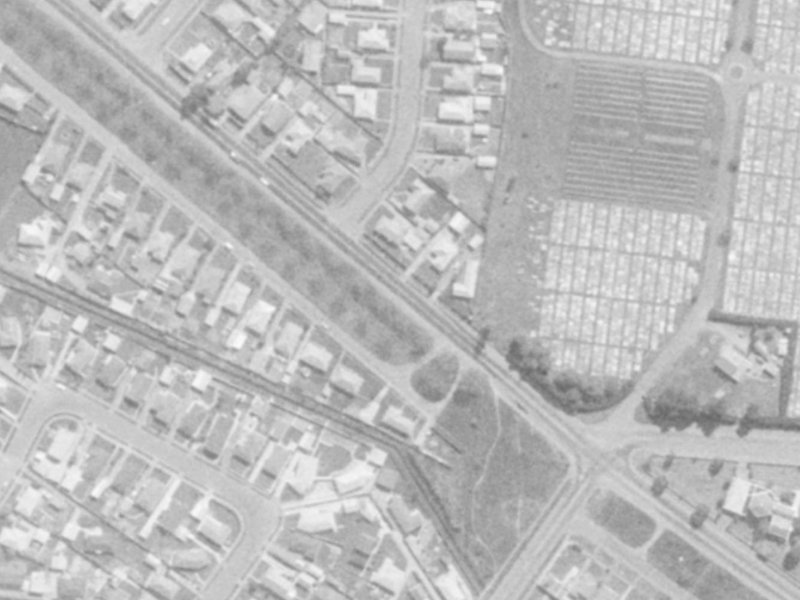 Linwood Avenue from the air, 1975-1979