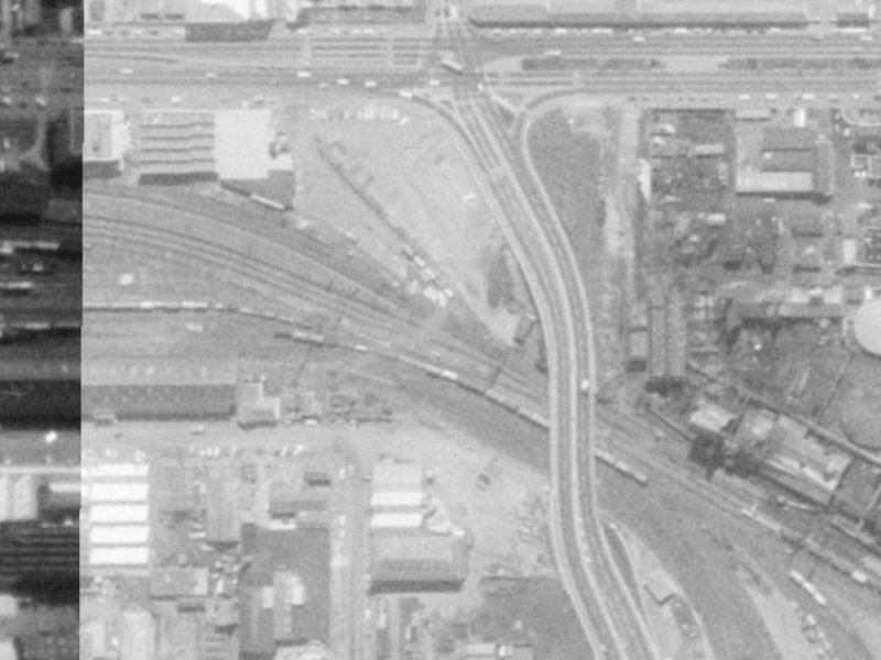 251-253 Waltham Road from the air, 1975-1979