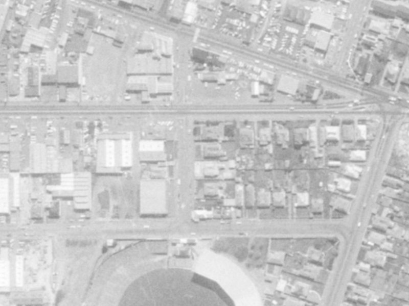 57-65 Stevens Street from the air, 1975-1979