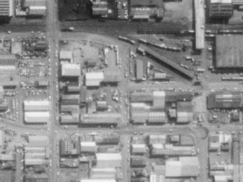 111 Orbell Street from the air, 1975-1979