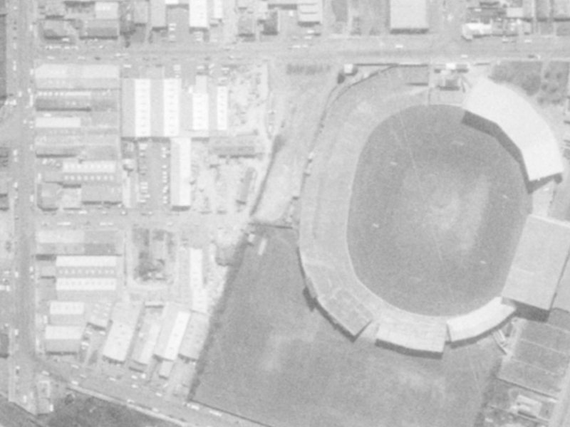 29A Talfourd Place from the air, 1975-1979