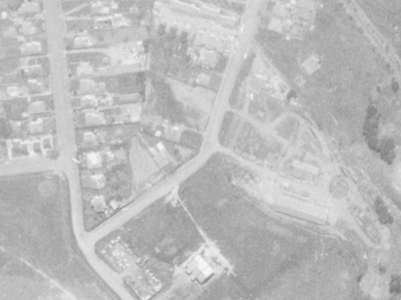 Washbournes Road from the air, 1975-1979