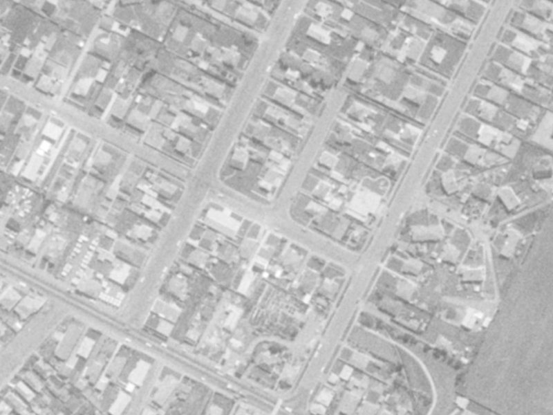 1 Okeover Street from the air, 1975-1979
