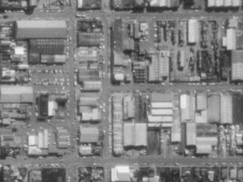 74 Buchan Street from the air, 1975-1979