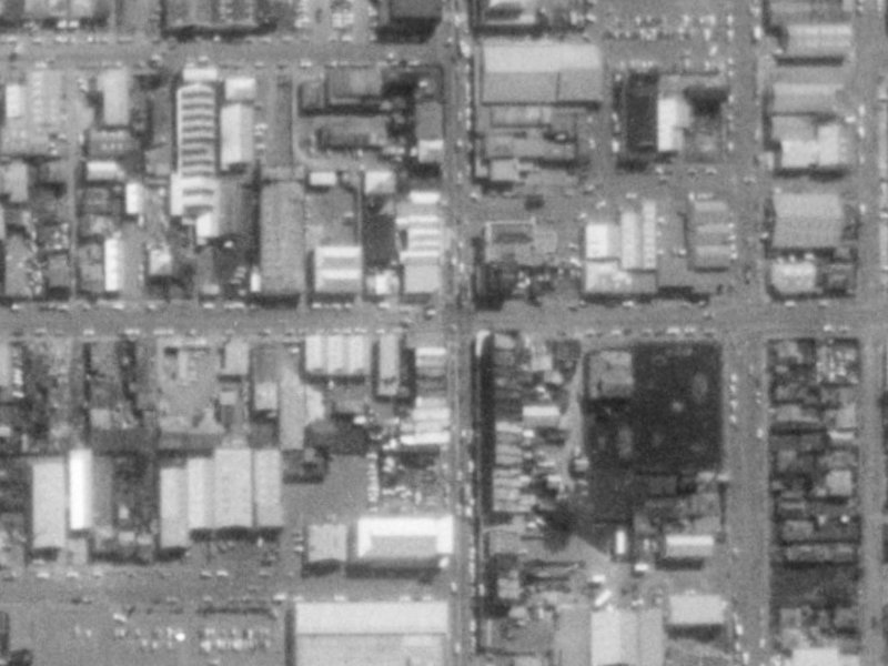 407 Colombo Street from the air, 1975-1979