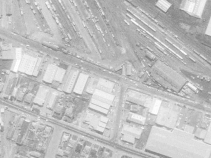 36–50 Mowbray Street from the air, 1975-1979