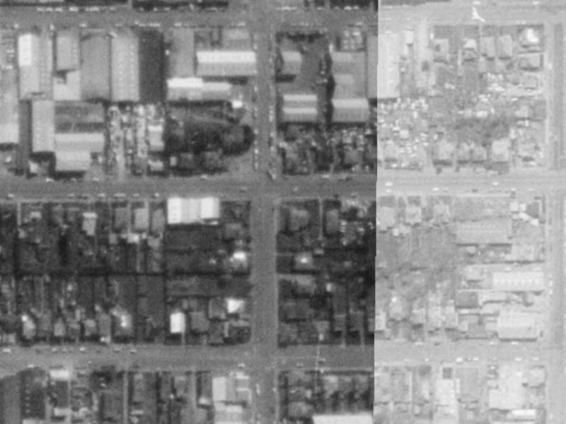 158 Wordsworth Street from the air, 1975-1979
