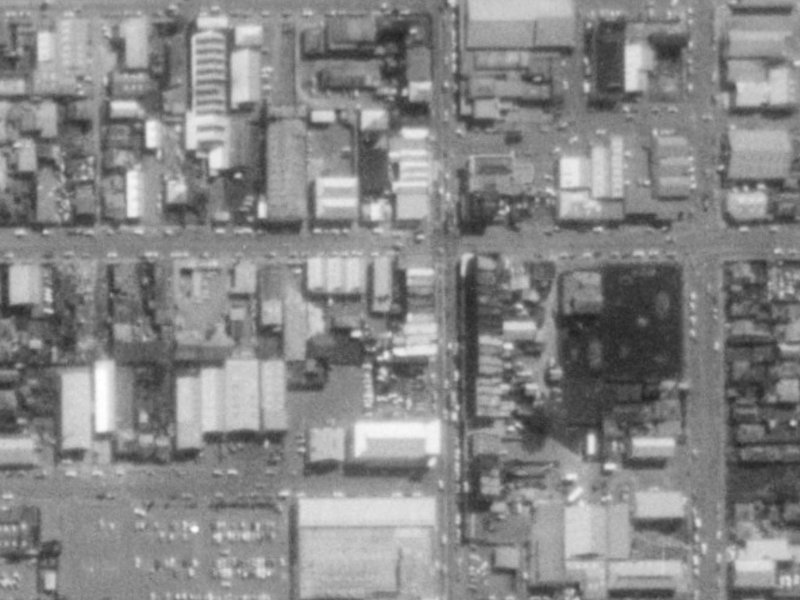 393 Colombo Street from the air, 1975-1979