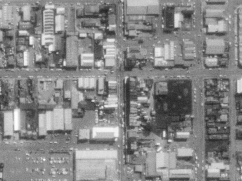 403 Colombo Street from the air, 1975-1979