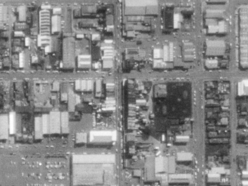 402 Colombo Street from the air, 1975-1979