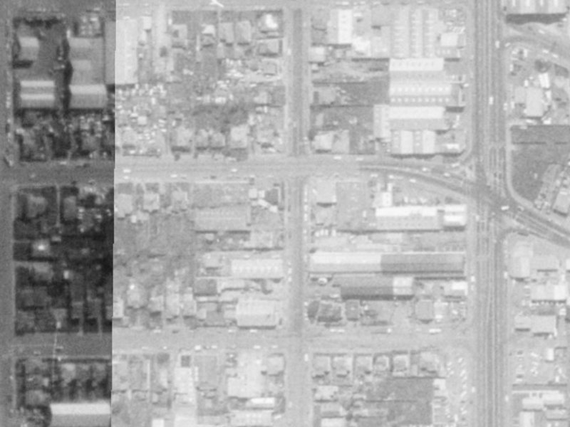 45-49 Brisbane Street from the air, 1975-1979