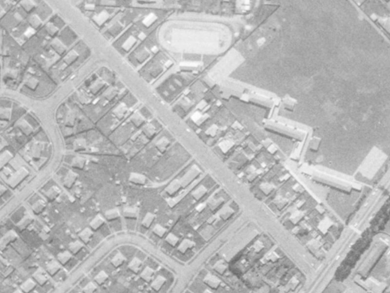28A Garvins Road from the air, 1975-1979