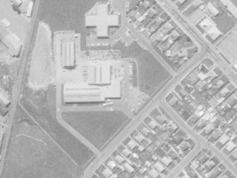 16 Branston Street from the air, 1975-1979