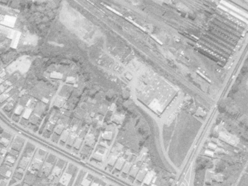 501 Brougham Street from the air, 1975-1979