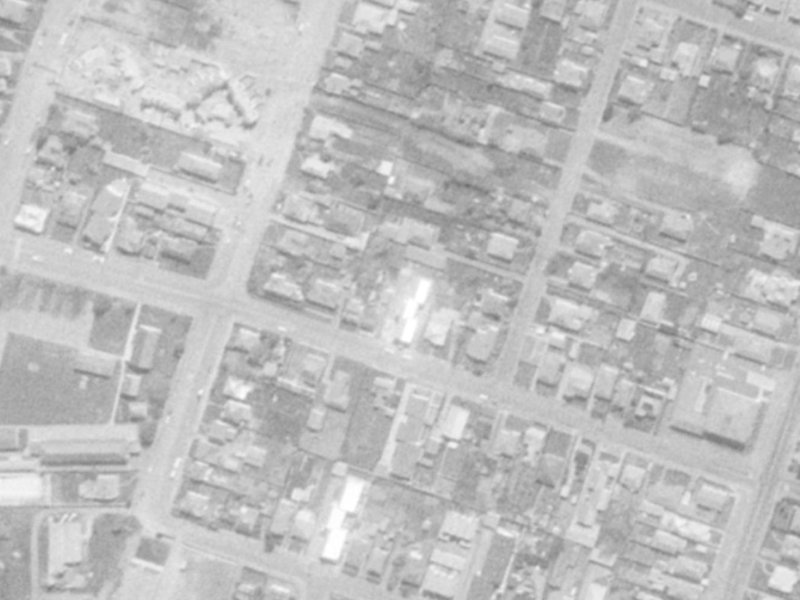 183 Hastings Street East from the air, 1975-1979