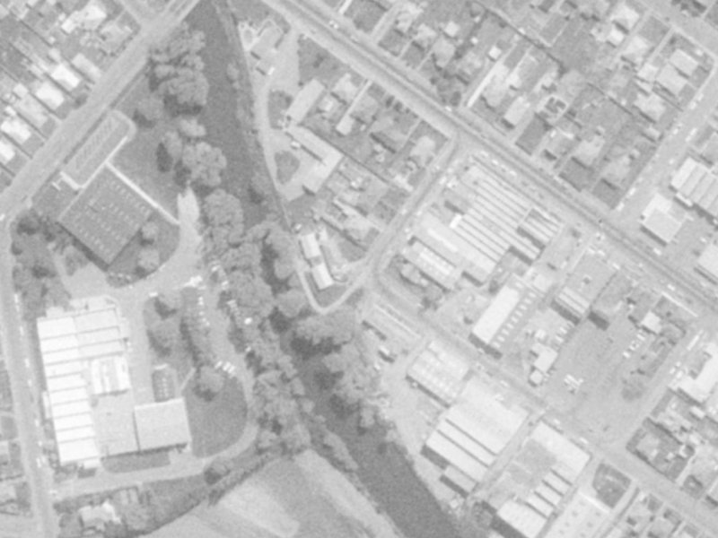 9 Heathcote Street from the air, 1975-1979