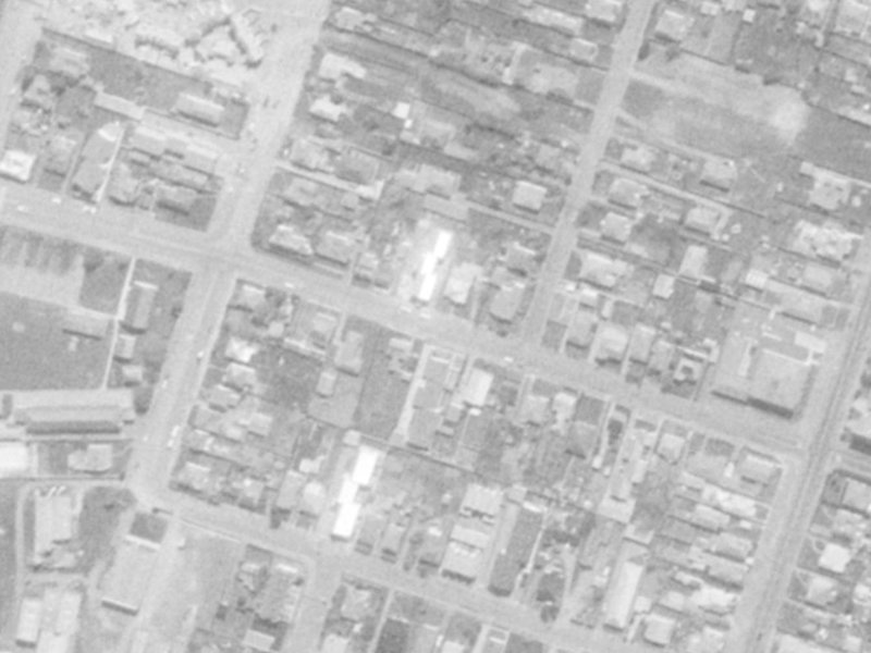 185C Hastings Street East from the air, 1975-1979