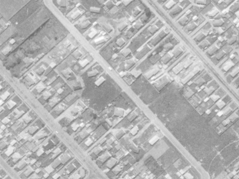 Trevor Street from the air, 1975-1979