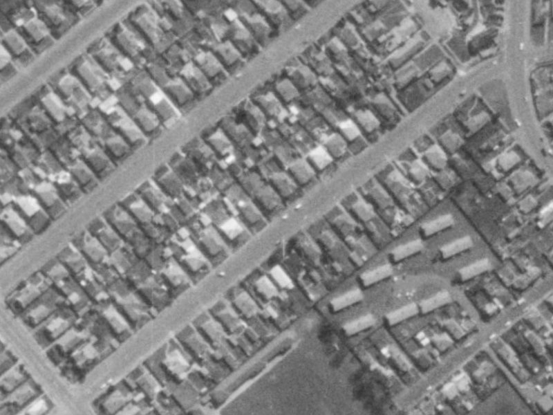 51-87 Bletsoe Avenue from the air, 1975-1979