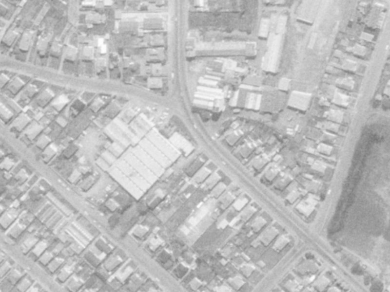 63-67 Waltham Road from the air, 1975-1979