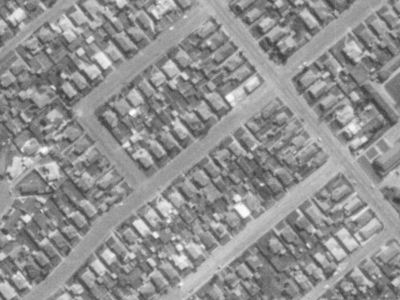 43 Bletsoe Avenue from the air, 1975-1979