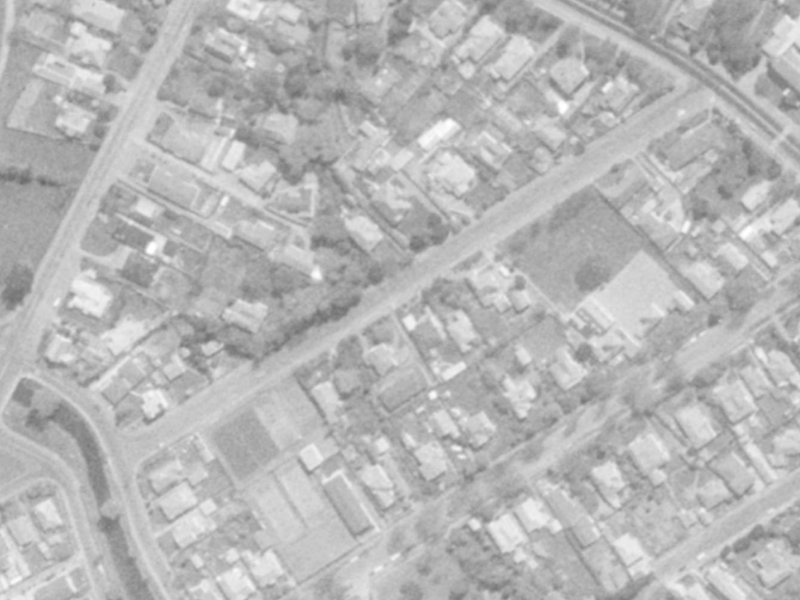 Locarno Street from the air, 1975-1979