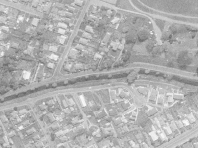 154E Riverlaw Terrace from the air, 1975-1979