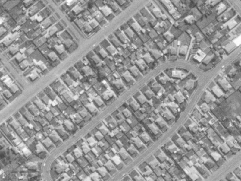 45 Evesham Crescent from the air, 1975-1979