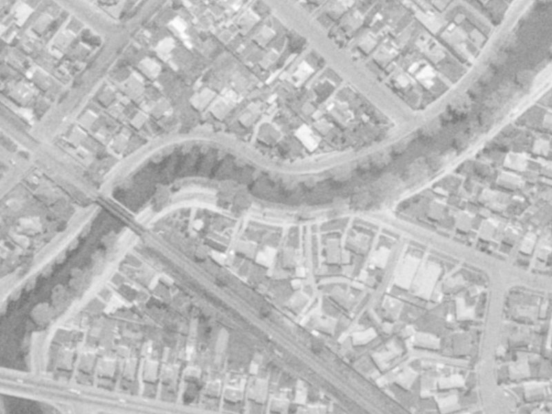 131 Clarendon Terrace from the air, 1975-1979