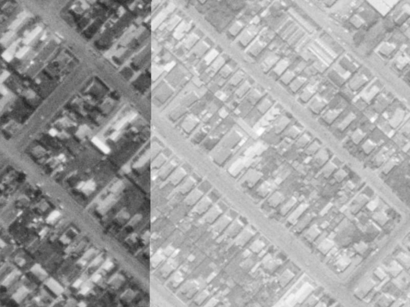 131 Huxley Street from the air, 1975-1979