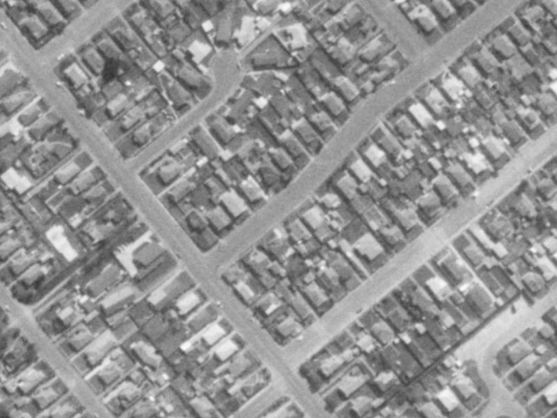 10 Bletsoe Avenue from the air, 1975-1979