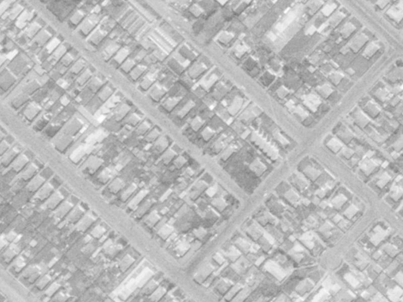 55A Gibbon Street from the air, 1975-1979