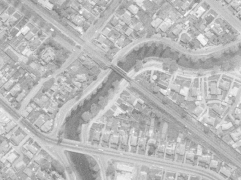 149-151 Clarendon Terrace from the air, 1975-1979