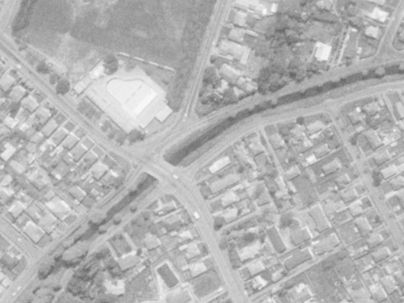 111 Riverlaw Terrace from the air, 1975-1979