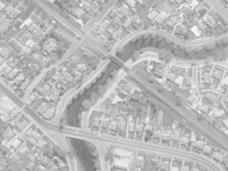 Clarendon Terrace from the air, 1975-1979
