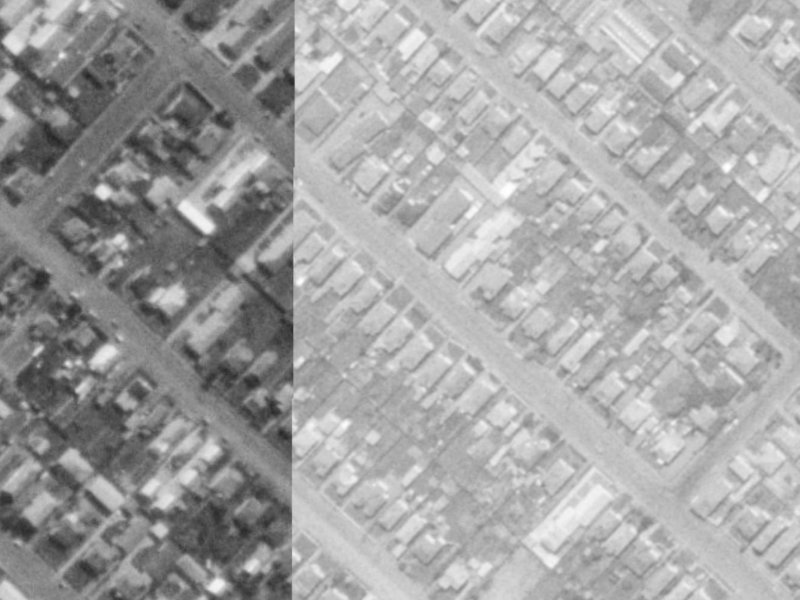 136 Huxley Street from the air, 1975-1979