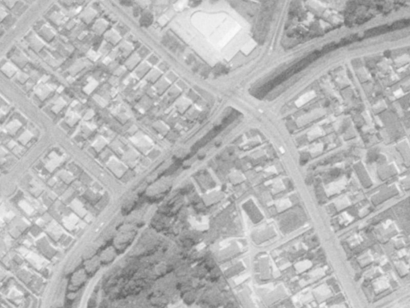 101 Riverlaw Terrace from the air, 1975-1979