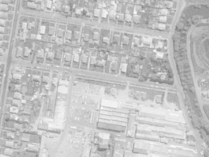 74–110 Marshall Street from the air, 1975-1979