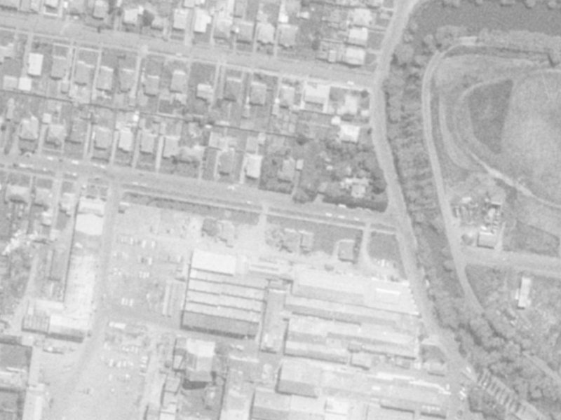 105 Marshall Street from the air, 1975-1979