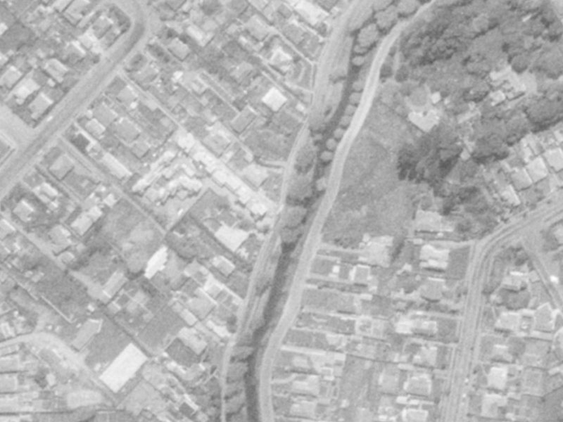 303–307 Eastern Terrace from the air, 1975-1979