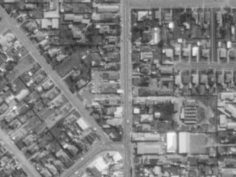 163 Colombo Street from the air, 1975-1979