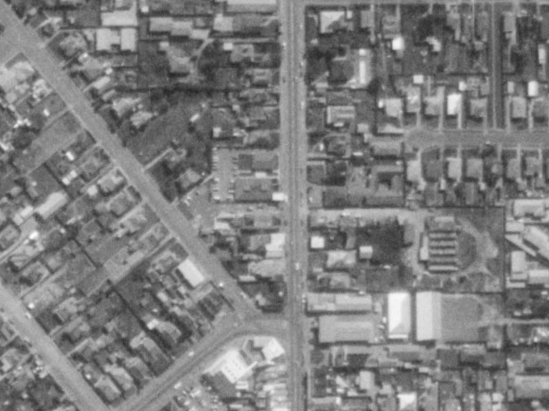 163E Colombo Street from the air, 1975-1979