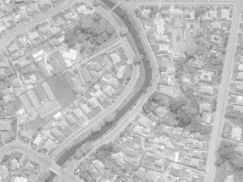 222 Riverlaw Terrace from the air, 1975-1979