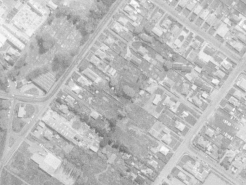 81A Rutherford Street from the air, 1975-1979