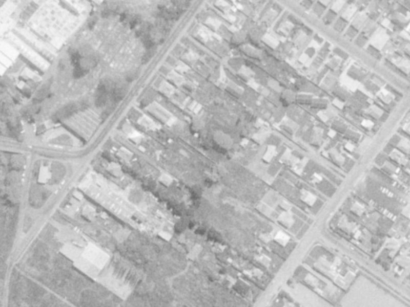 81B Rutherford Street from the air, 1975-1979
