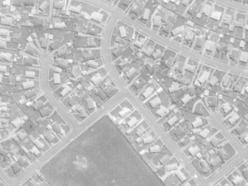 18 Harling Avenue from the air, 1975-1979