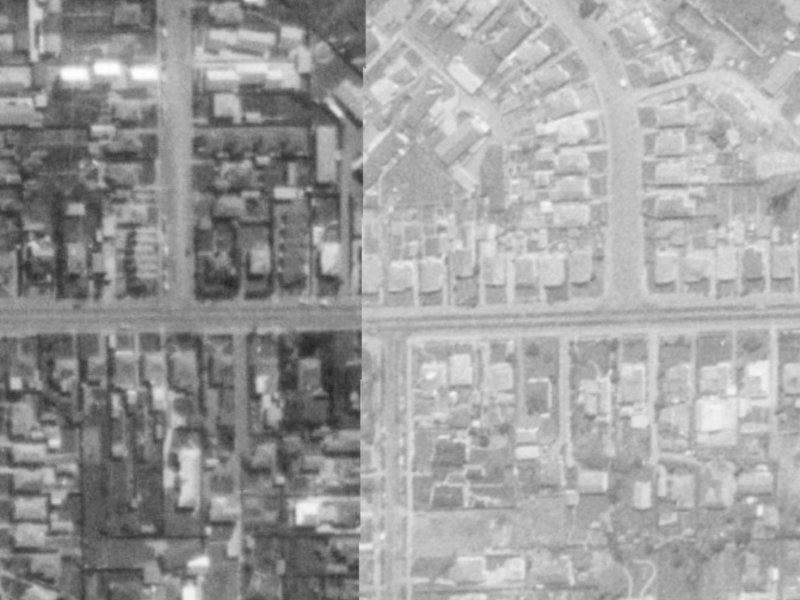 93 Tennyson Street from the air, 1975-1979